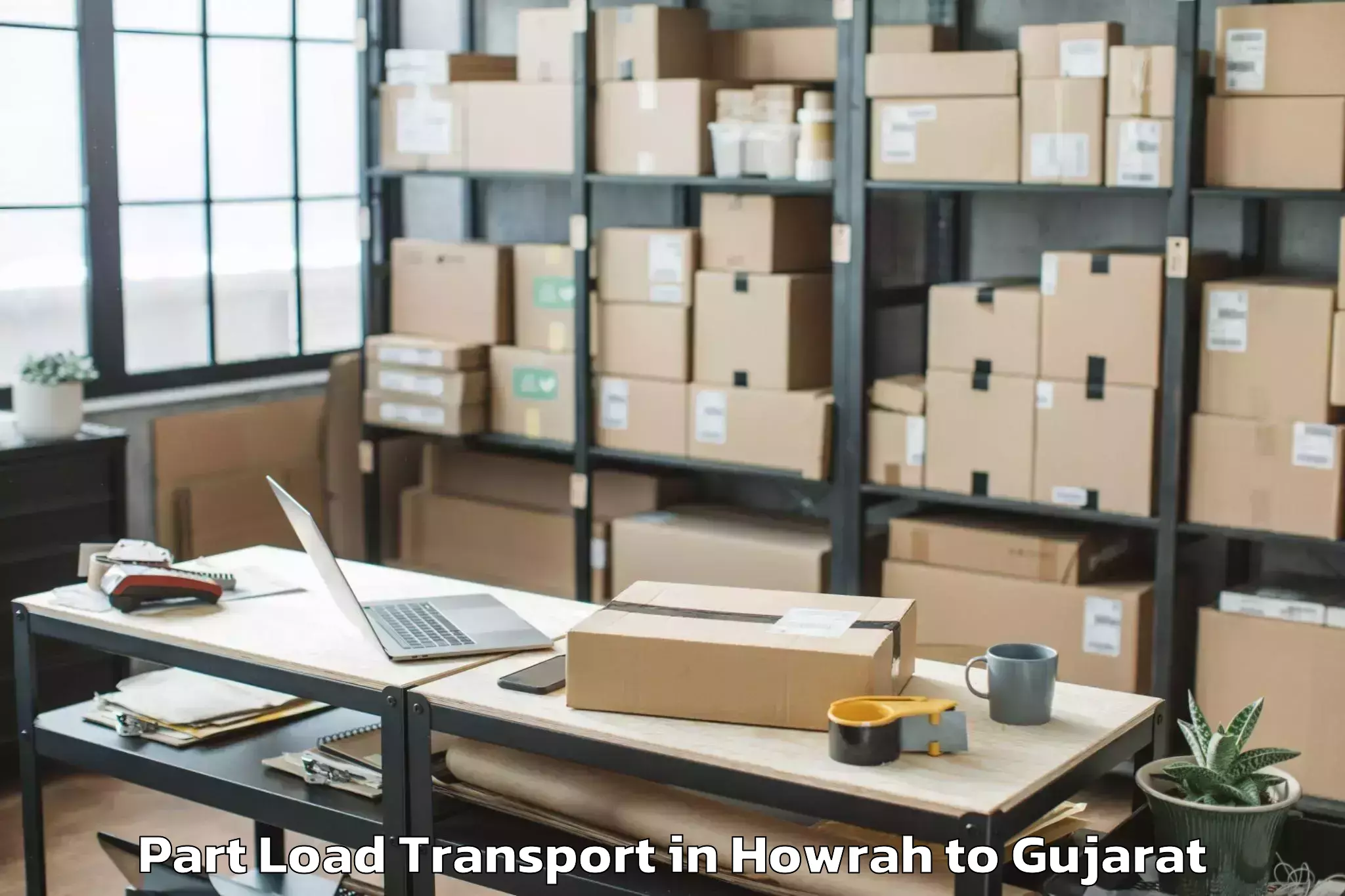 Easy Howrah to Kamdhenu University Gandhinaga Part Load Transport Booking